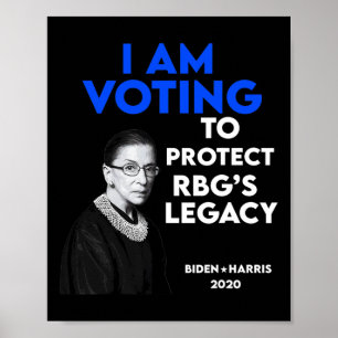 Affiche Ruth Bader Ginsburg&#' ; s Legacy Vote Biden 2020