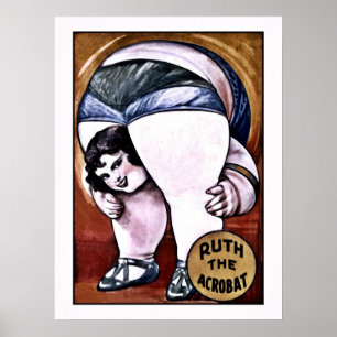 Affiche Ruth drôle le cirque de cru d'acrobate