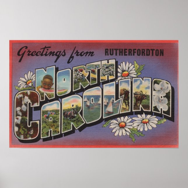 Affiche Rutherfordton, Caroline du Nord (Devant)