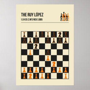 Affiche Ruy Lopez Chess Opening Illustration