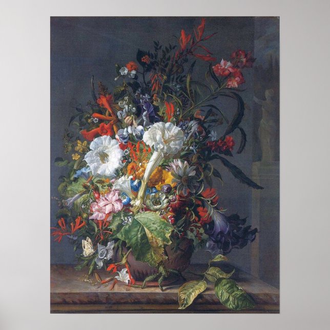 Affiche Ruysch - Pois, Lys Pivoines, Jacinthes Passion, (Devant)