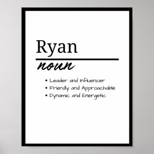 Affiche Ryan, Définition de prénom personnalisé garçon