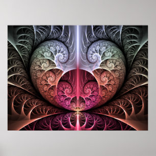 Affiche Rythme cardiaque, art fractal de fantaisie surréal