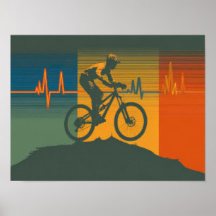 Affiche Rythme Cardiaque Rétro de VTTiste