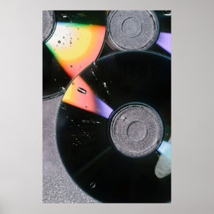 Affiche Rythme Prismatique : CD Rétro Y2K et Art Lumineux