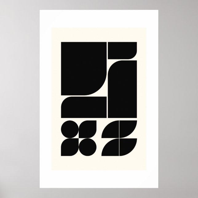 Affiche Rythme Structuré : Art Mur Géométrique Du Milieu D (Devant)