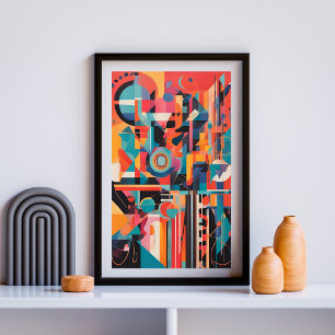 Affiche Rythmes de Géométrie Néon