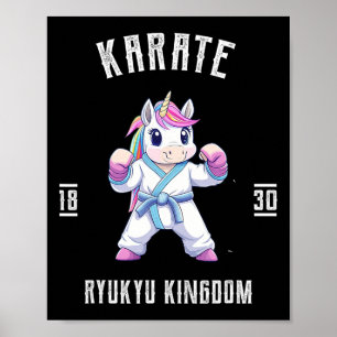 Affiche Ryukyu Karate Unicorn - Karateka Japon