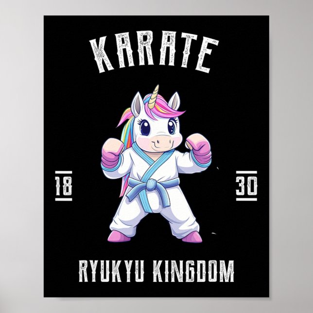 Affiche Ryukyu Karate Unicorn - Karateka Japon (Devant)