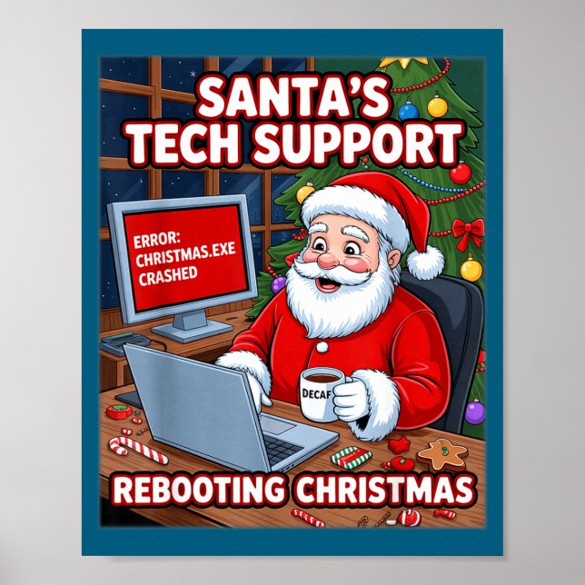 Affiche s Santa Support Tech Rebooting Lover (Devant)