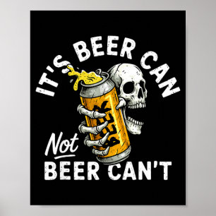 Affiche Sa bière peut pas la boîte de bière crâne squelett