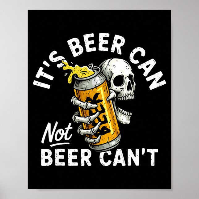 Affiche Sa bière peut pas la boîte de bière crâne squelett (Devant)