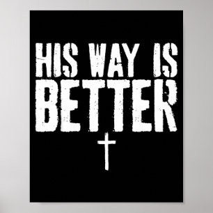 Affiche Sa façon grunge est meilleure Croix chrétienne min