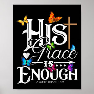 Affiche Sa Grâce Suffit - Papillon Art - Religieux
