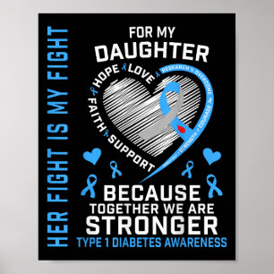 Affiche Sa Lutte Est Ma Fille De Combat Type 1 Diabetes Sh
