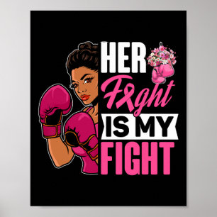 Affiche Sa Lutte Est Ma Lutte Cancer Du Sein Boxe Noir A