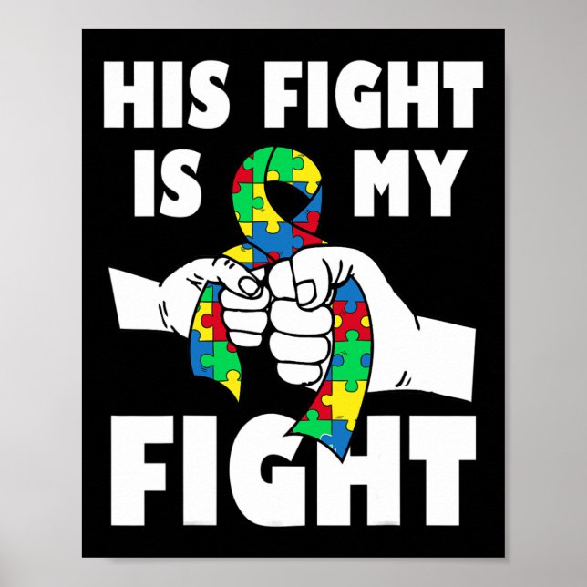 Affiche Sa Lutte Est Ma Lutte Inspirationnelle Autisme (Devant)