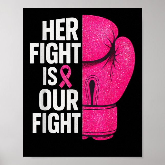 Affiche Sa Lutte Est Notre Combat Boxe Gant Cancer Du Sein (Devant)