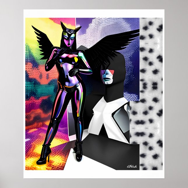 Affiche Sa nouvelle fête de design Memphis (Devant)
