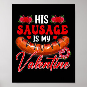 Affiche Sa saucisse est ma Saint-Valentin Drôle Adulte Cou