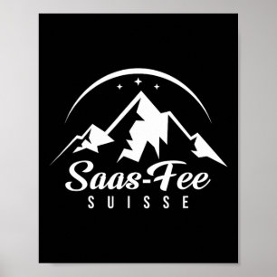 Affiche Saas-fee Suisse Ski ski Snowboardin