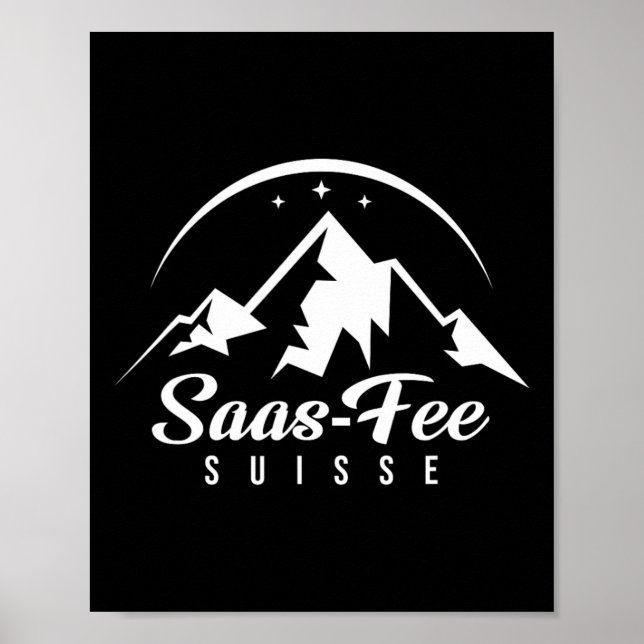 Affiche Saas-fee Suisse Ski ski Snowboardin (Devant)