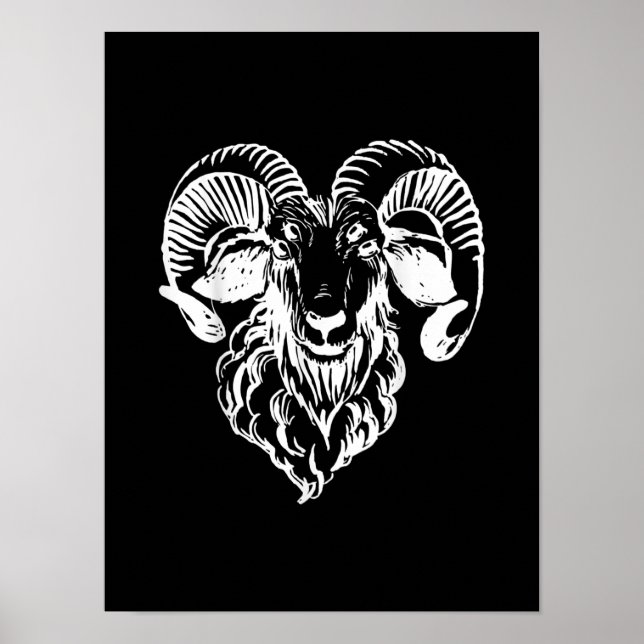 Affiche Sabbatique Baphomet Chèvre mal Satané (Devant)