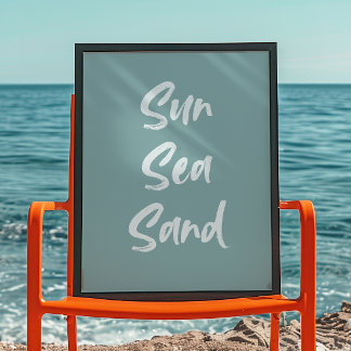 Affiche Sable de mer du soleil | OEuvre murale tendance |