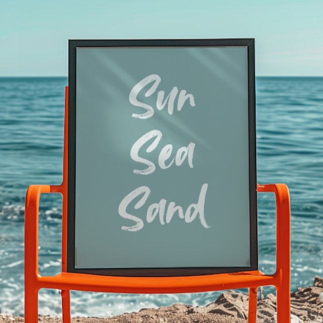 Affiche Sable de mer du soleil | OEuvre murale tendance |  (Créateur téléchargé)