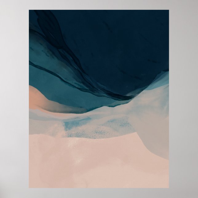 Affiche Sable et mer Aquarelle Plage Décor (Devant)