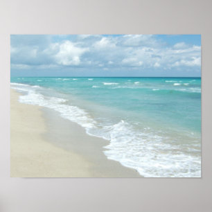 Affiche Sable extrême de blanc de vue de plage de