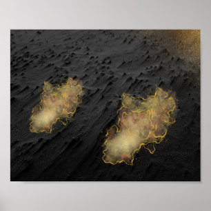 Affiche Sable noir et or Tropical Printable Art