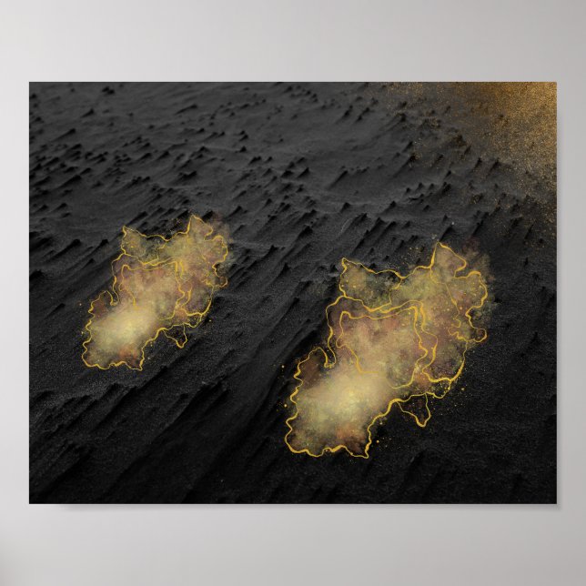 Affiche Sable noir et or Tropical Printable Art (Devant)