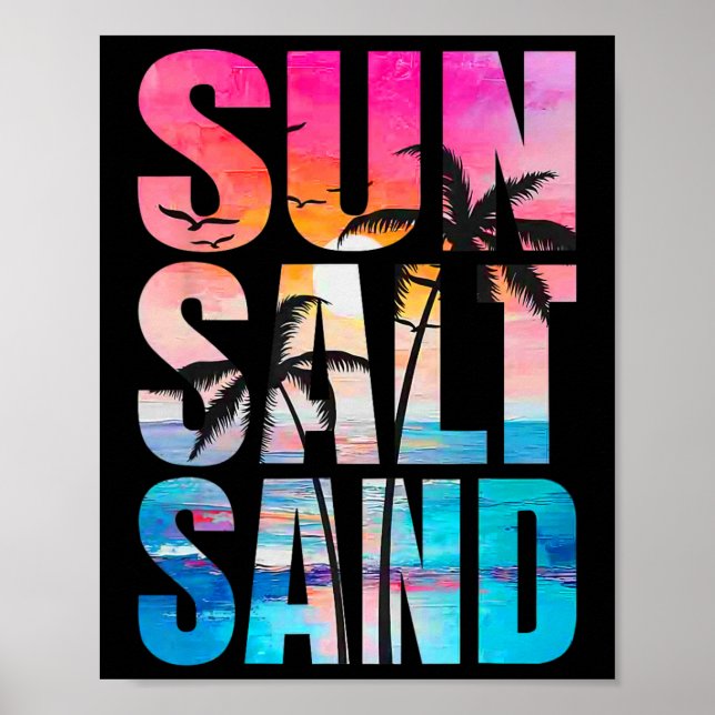 Affiche Sable Soleil Sable Vacances été Hawaii Beach Funny (Devant)