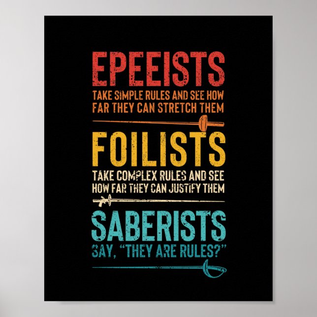 Affiche Sabot épee saber épee (Devant)