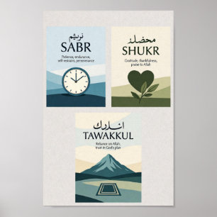Affiche Sabr Shukr Tawakkul Ensemble d'impression