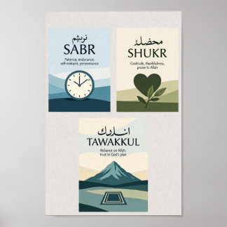 Affiche Sabr Shukr Tawakkul Print Set