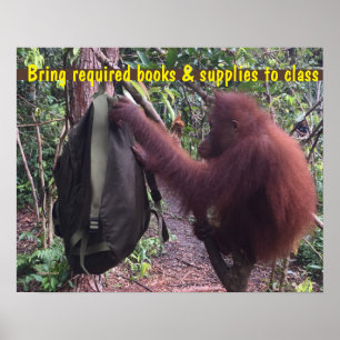 Affiche Sac à dos de l'élève enseignant en salle de classe