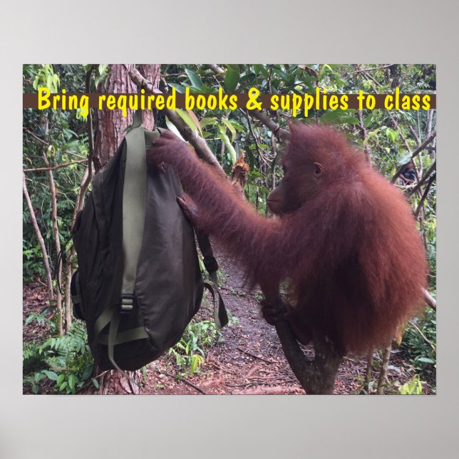 Affiche Sac à dos de l'élève enseignant en salle de classe (Devant)