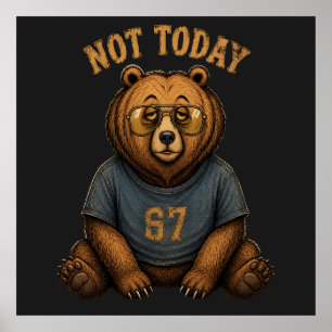 Affiche Sac à main graphique rétro 67 Funny 'Not Today' La
