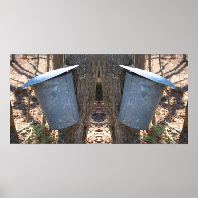 Affiche Sac à sucre sirop d'érable sur arbre Abstrait (Devant)