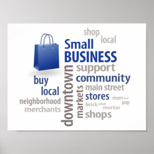 Affiche Sac d'achat pour petites entreprises