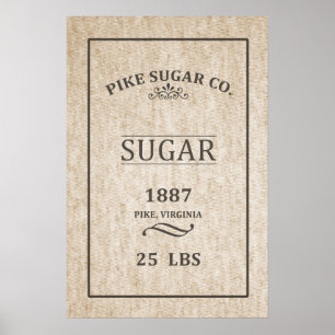 Affiche Sac vintage à sucre