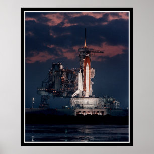 Affiche Sace Shuttle at night