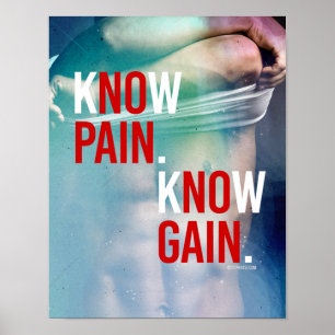 Affiche Sachez que la douleur savent le gain -- Humour