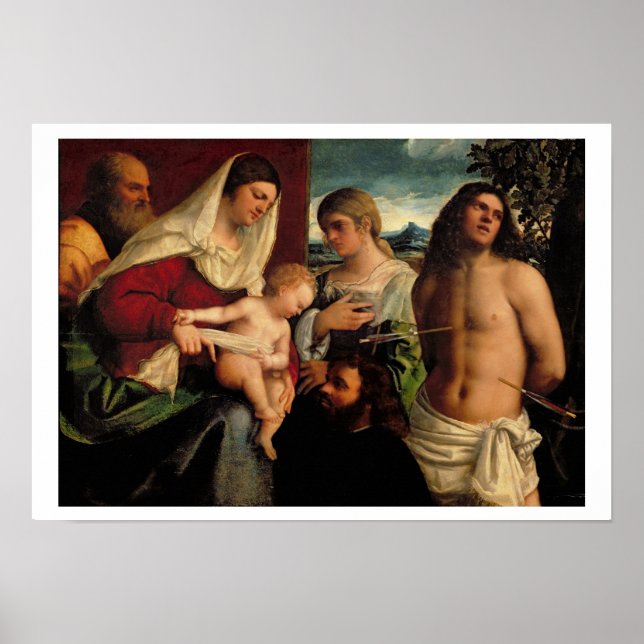 Affiche Sacra Conversation avec SS. Catherine, Sebastian (Devant)