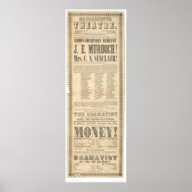 Affiche Sacramento Theatre (1431A) (Devant)