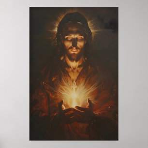 Affiche Sacre Cœur de Jésus-Christ Peinture Artistique