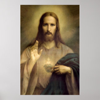 Affiche Sacré Coeur de Jésus, Jésus Christ, Gesù