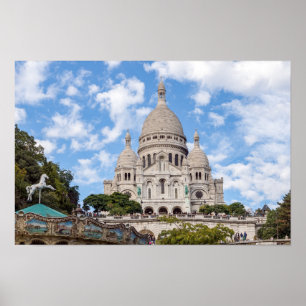 Affiche Sacre Coeur on Montmartre hill - Paris, France
